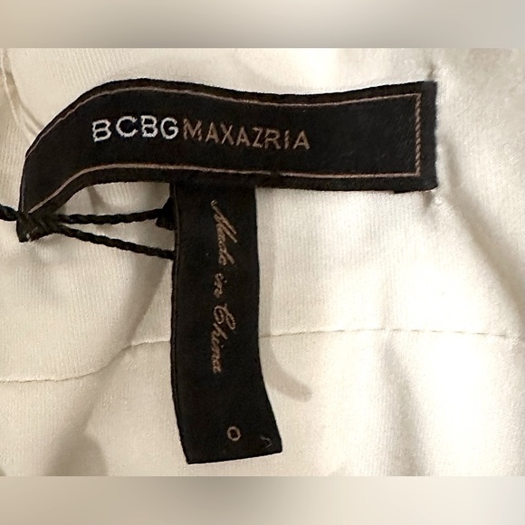 NWT BCBGMaxAzria Gardenia Halter Neck Gown Pleated Cream Crepe & Black Taffeta - Picture 13 of 13